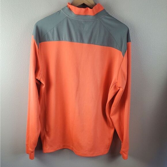 Nike Orange & Gray 3/4 Zip Pullover Golf Shirt - Picture 2 of 6